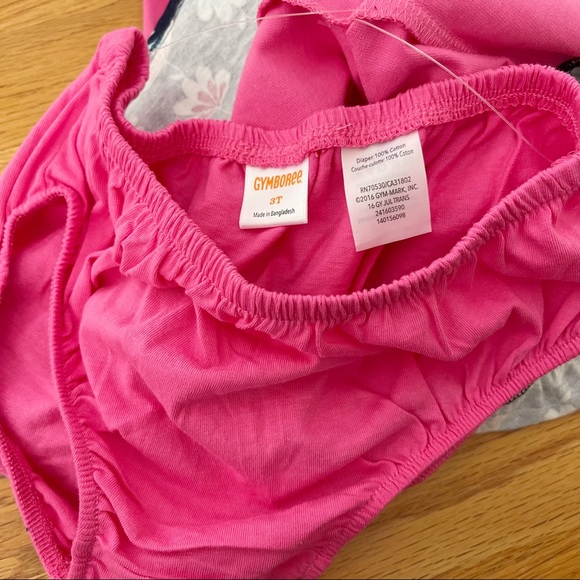 Gymboree Pink Blue Ruffle Short Sleeve Dress 3T - Picture 12 of 12